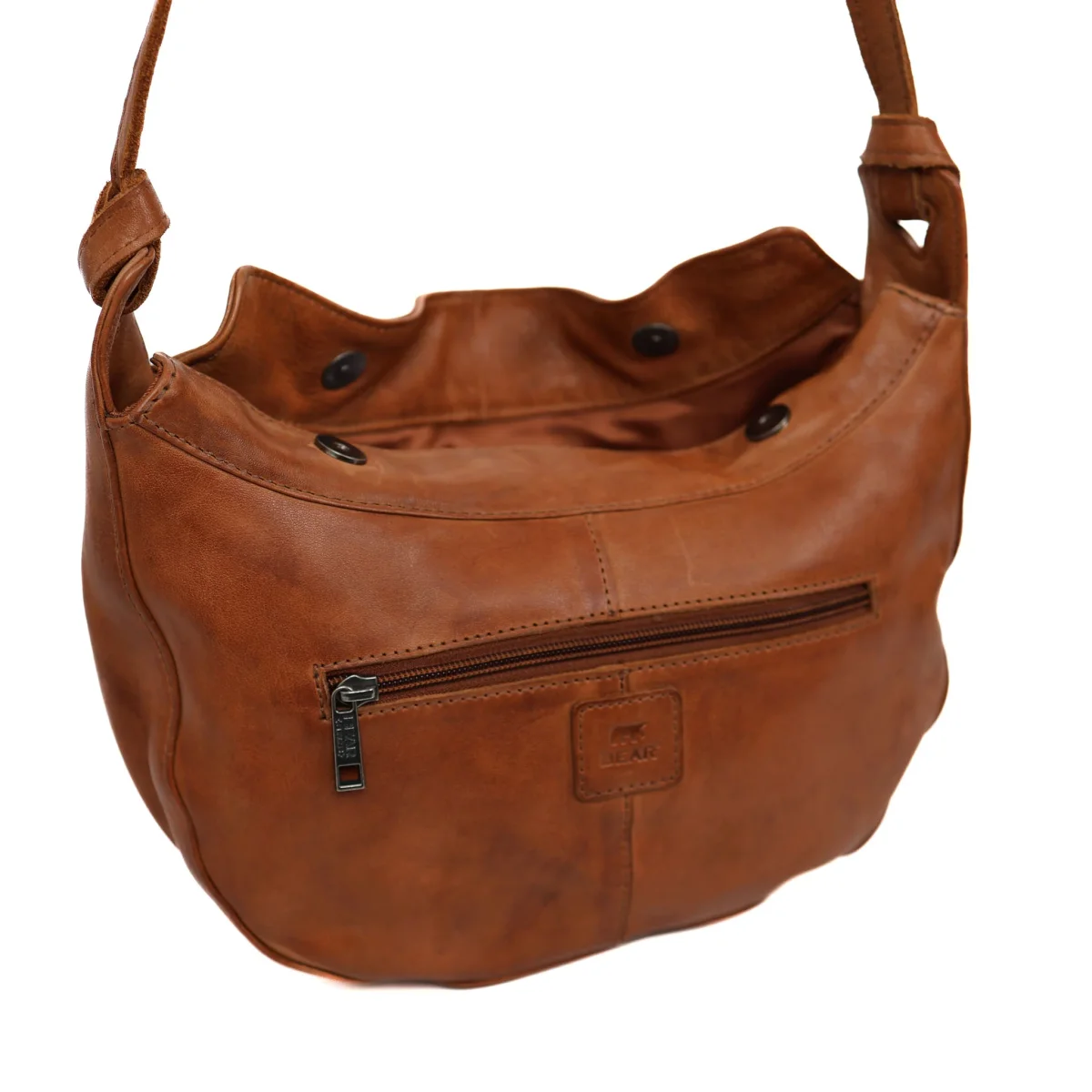 Mittelgroße Beuteltasche 'Senn' Cognac – Bild 5