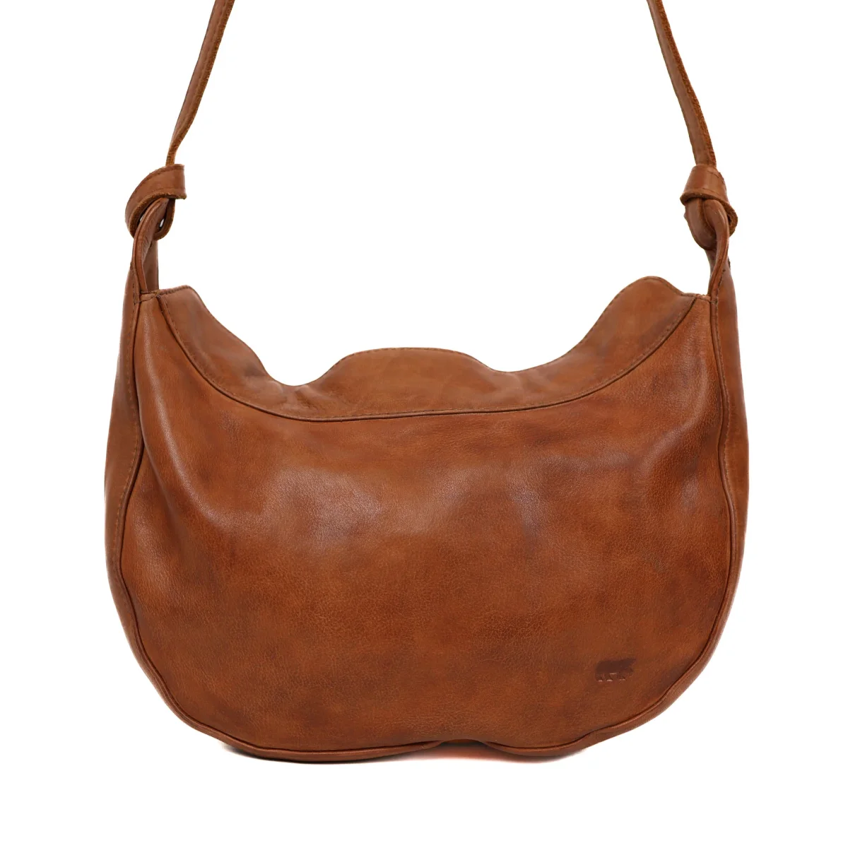Mittelgroße Beuteltasche 'Senn' Cognac